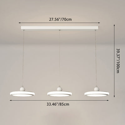 Lustre LED en fer avec abat-jour rond en acrylique nordique contemporain pour salle à manger 
