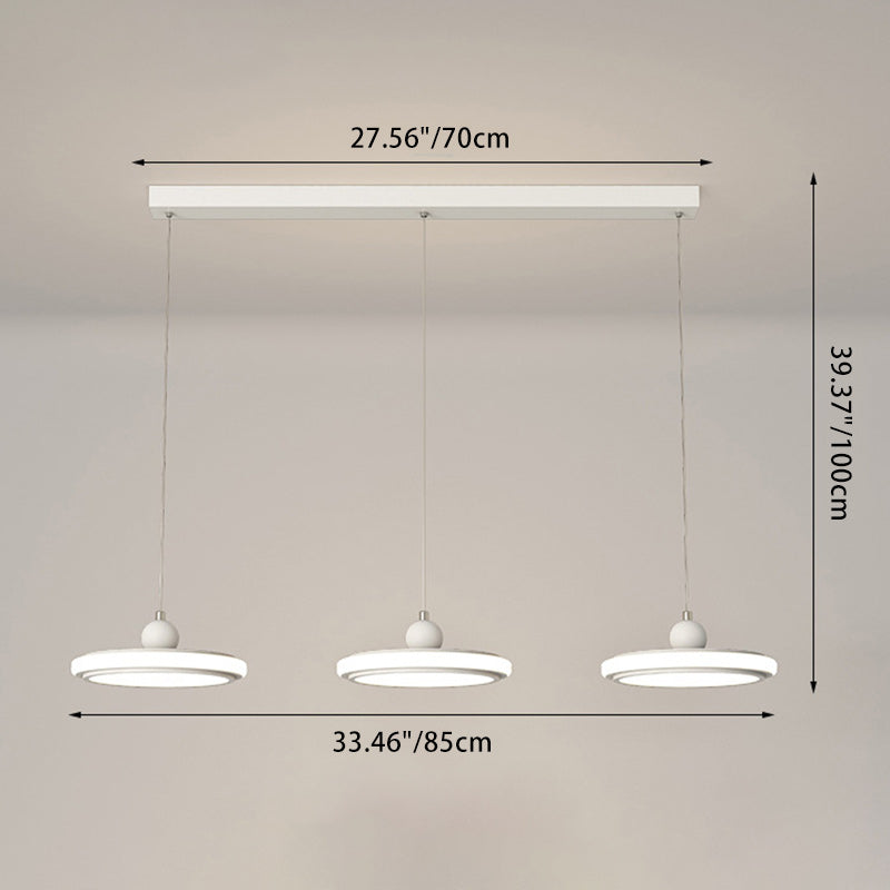 Lustre LED en fer avec abat-jour rond en acrylique nordique contemporain pour salle à manger 