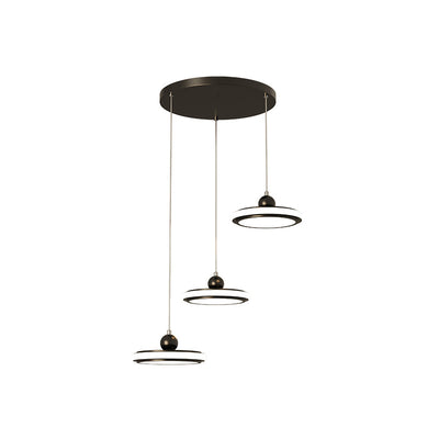 Lustre LED en fer avec abat-jour rond en acrylique nordique contemporain pour salle à manger 