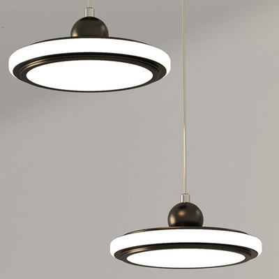 Lustre LED en fer avec abat-jour rond en acrylique nordique contemporain pour salle à manger 
