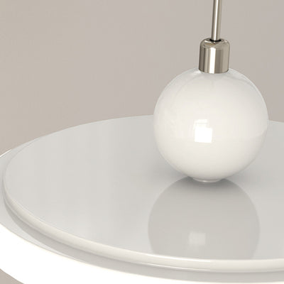 Lustre LED en fer avec abat-jour rond en acrylique nordique contemporain pour salle à manger 