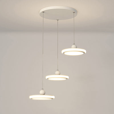 Lustre LED en fer avec abat-jour rond en acrylique nordique contemporain pour salle à manger 