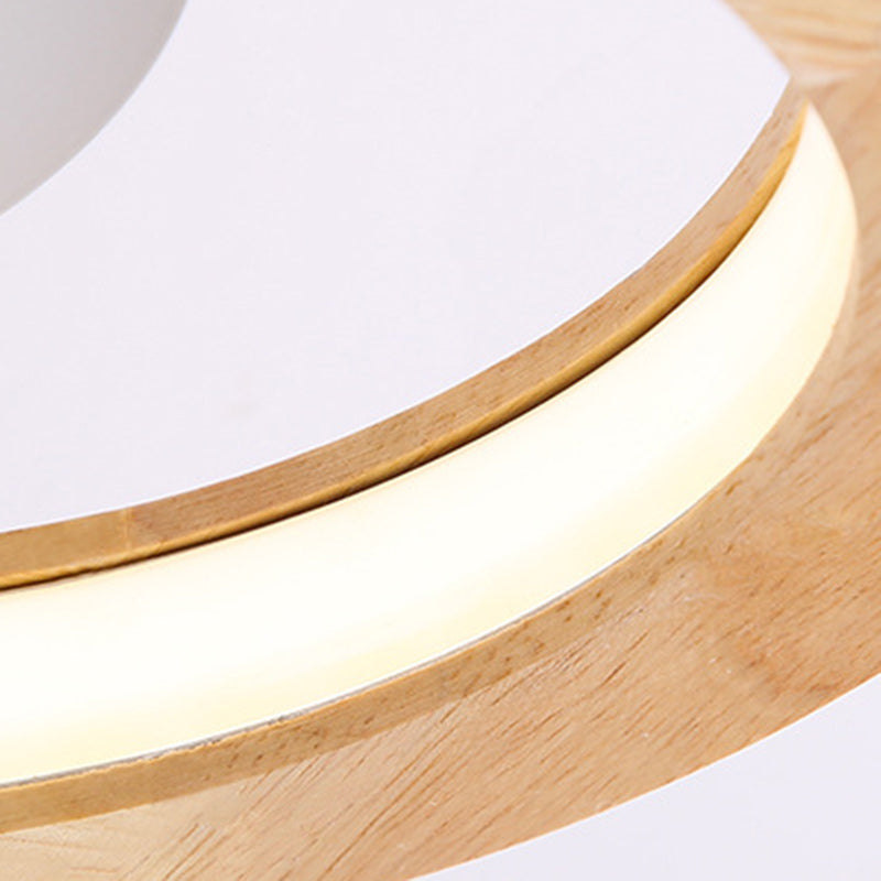 Dôme nordique contemporain en bois massif avec abat-jour en acrylique LED semi-encastré pour salon 