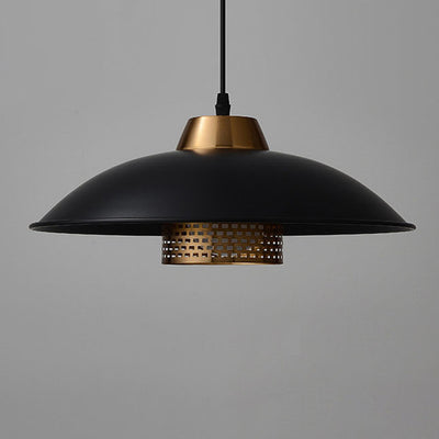 Zeitgenössische skandinavische Lampenschirm aus Aluminium und Eisen in Schalenform 1 - Licht Pendelleuchte für Esszimmer 