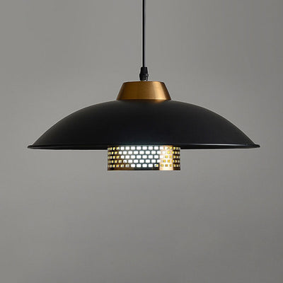 Zeitgenössische skandinavische Lampenschirm aus Aluminium und Eisen in Schalenform 1 - Licht Pendelleuchte für Esszimmer 