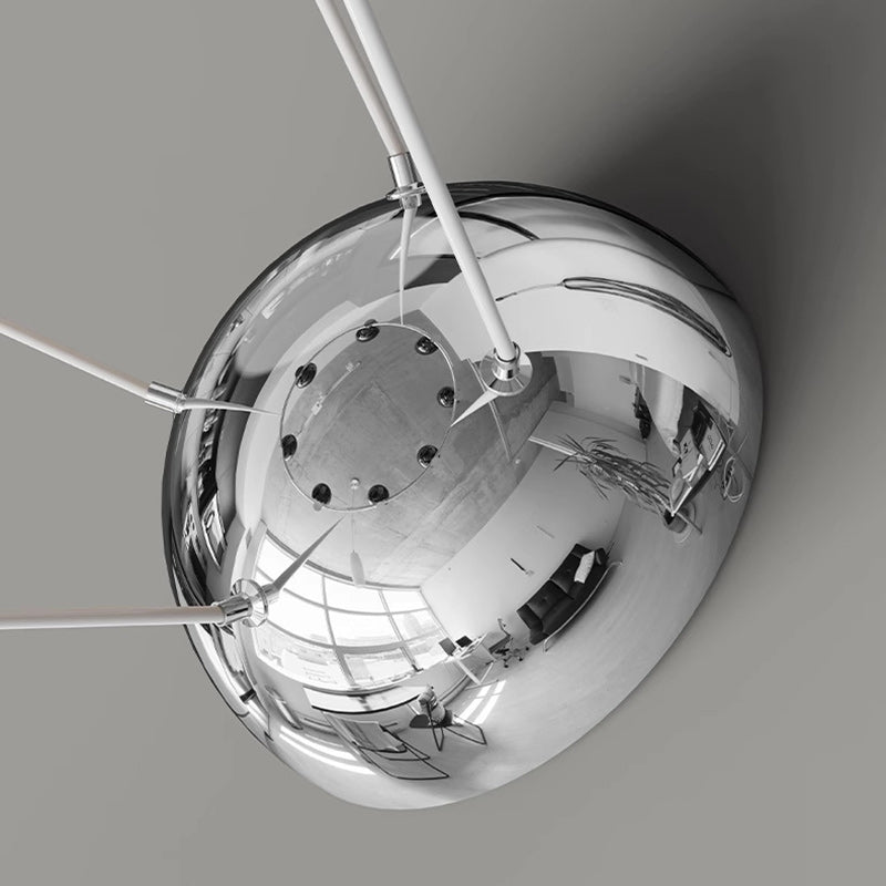 الثريا المعاصرة من الألومنيوم بتصميم زهرة كريمة شمالية كروية الشكل مع إضاءة LED لغرفة المعيشة 