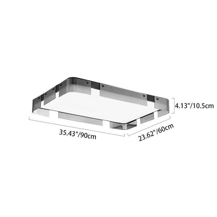 Lámpara de techo LED de montaje empotrado de cobre con pantalla de acrílico rectangular de estilo Art Deco moderno para sala de estar 