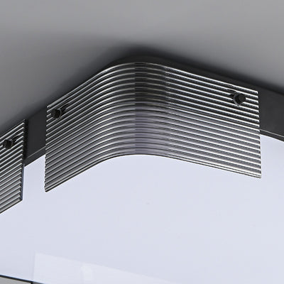 Lámpara de techo LED de montaje empotrado de cobre con pantalla de acrílico rectangular de estilo Art Deco moderno para sala de estar 