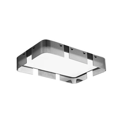 Lámpara de techo LED de montaje empotrado de cobre con pantalla de acrílico rectangular de estilo Art Deco moderno para sala de estar 