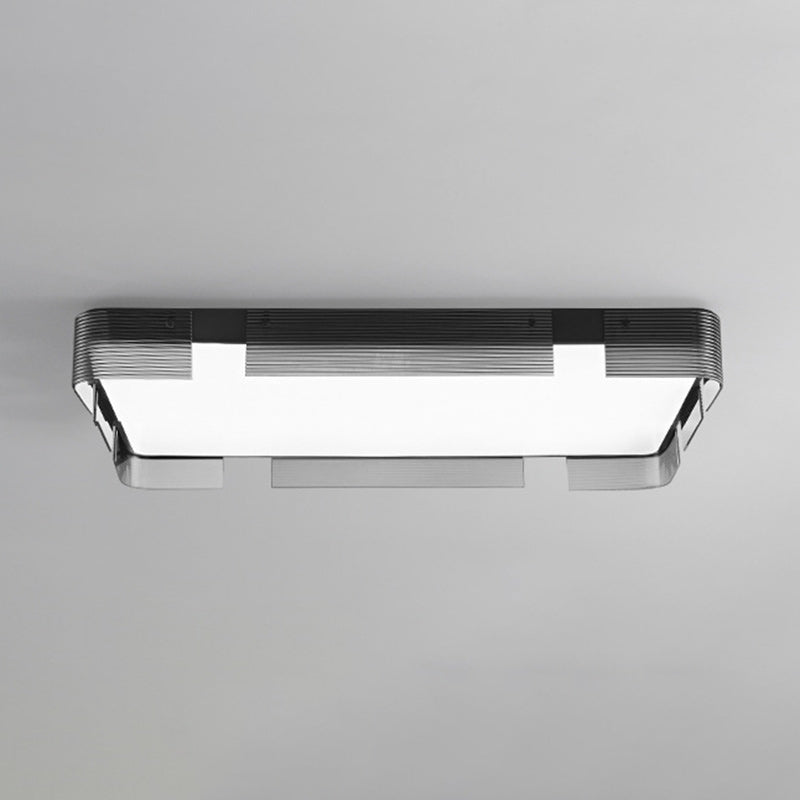 Lámpara de techo LED de montaje empotrado de cobre con pantalla de acrílico rectangular de estilo Art Deco moderno para sala de estar 