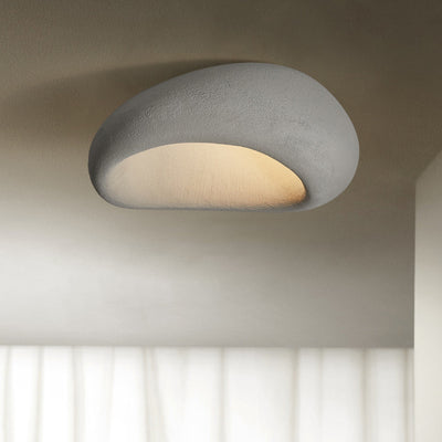 Pantalla de lámpara de poliestireno escandinava contemporánea 1 - Luz de montaje empotrado para techo en la sala de estar 