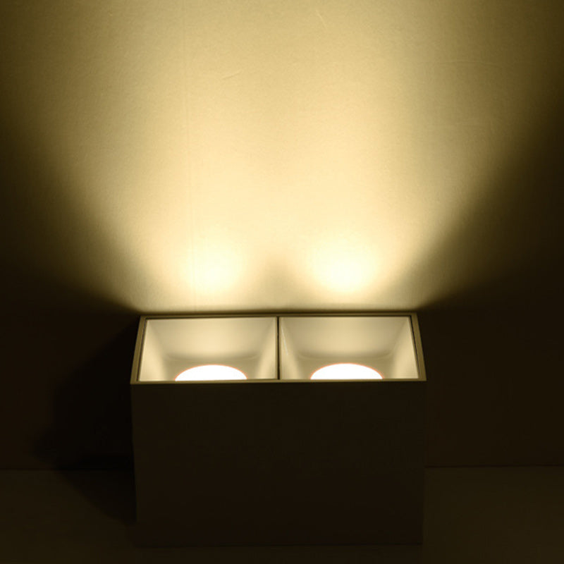 Moderna Minimalista Cuadrada Cubo Pantalla de Aluminio Luz LED de Montaje al Ras en el Techo Para Sala de Estar 