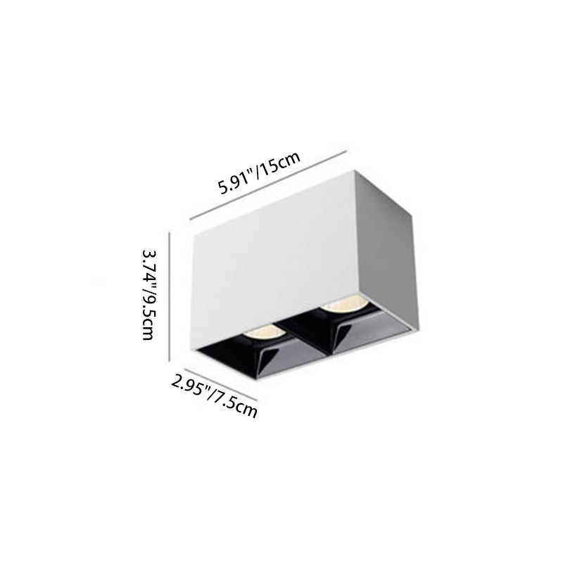 Moderna Minimalista Cuadrada Cubo Pantalla de Aluminio Luz LED de Montaje al Ras en el Techo Para Sala de Estar 