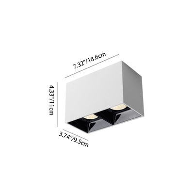 Moderna Minimalista Cuadrada Cubo Pantalla de Aluminio Luz LED de Montaje al Ras en el Techo Para Sala de Estar 
