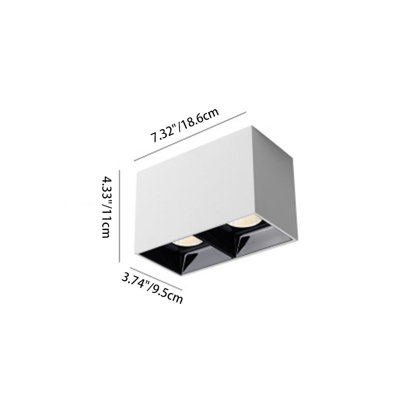Moderna Minimalista Cuadrada Cubo Pantalla de Aluminio Luz LED de Montaje al Ras en el Techo Para Sala de Estar 