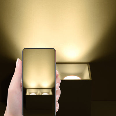 Moderna Minimalista Cuadrada Cubo Pantalla de Aluminio Luz LED de Montaje al Ras en el Techo Para Sala de Estar 