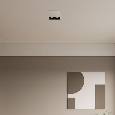 Moderna Minimalista Cuadrada Cubo Pantalla de Aluminio Luz LED de Montaje al Ras en el Techo Para Sala de Estar 
