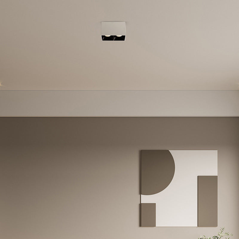 Moderna Minimalista Cuadrada Cubo Pantalla de Aluminio Luz LED de Montaje al Ras en el Techo Para Sala de Estar 