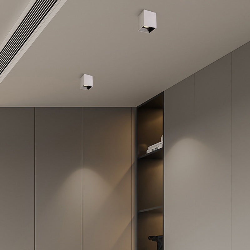 Moderna Minimalista Cuadrada Cubo Pantalla de Aluminio Luz LED de Montaje al Ras en el Techo Para Sala de Estar 