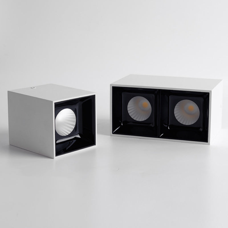 Moderna Minimalista Cuadrada Cubo Pantalla de Aluminio Luz LED de Montaje al Ras en el Techo Para Sala de Estar 