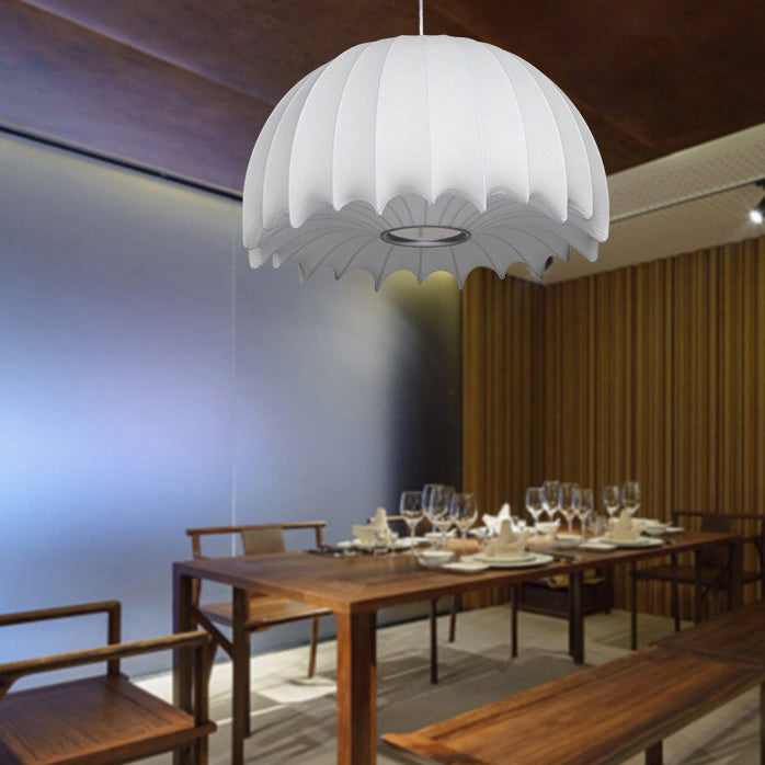 Traditional Japanese Umbrella Shape Artificial Silk Lampshade Iron 1 - Light Chandelier For Dining Room