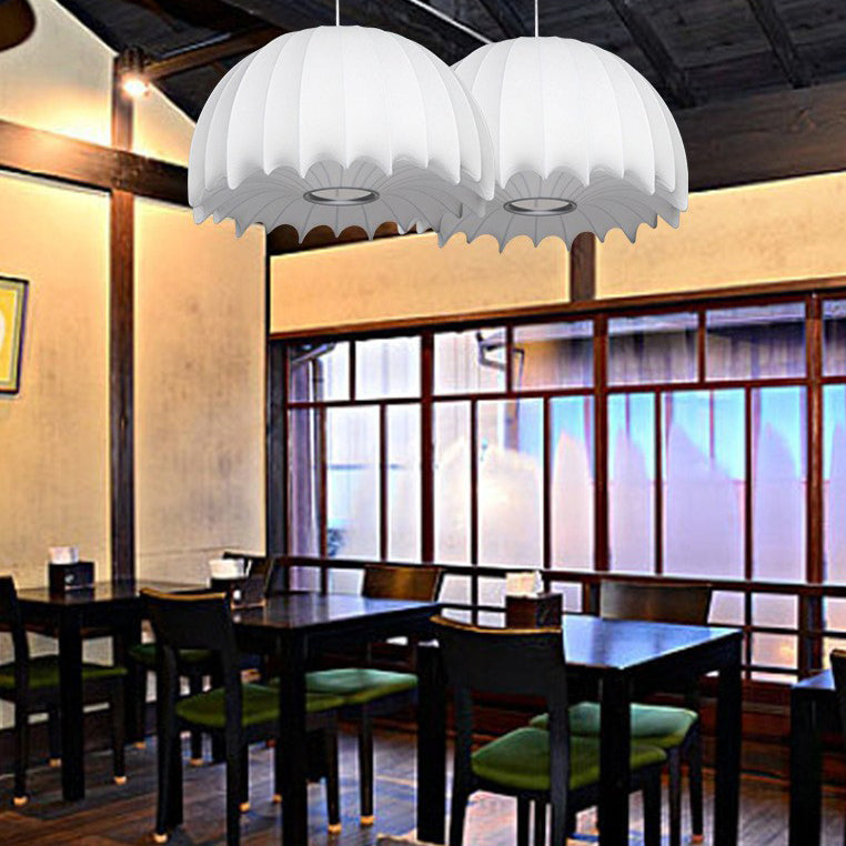 Traditional Japanese Umbrella Shape Artificial Silk Lampshade Iron 1 - Light Chandelier For Dining Room