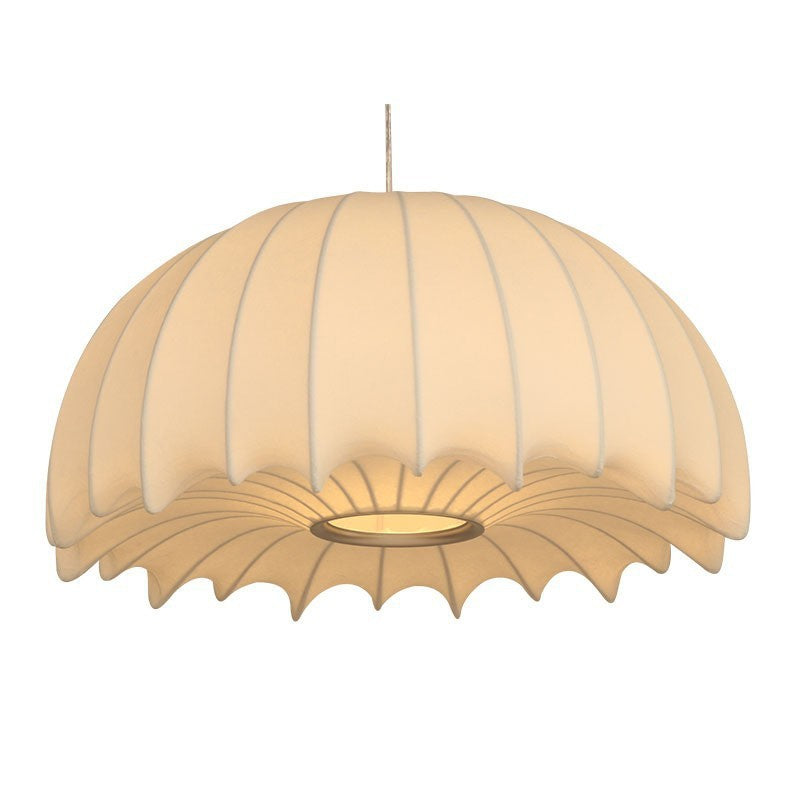 Traditional Japanese Umbrella Shape Artificial Silk Lampshade Iron 1 - Light Chandelier For Dining Room
