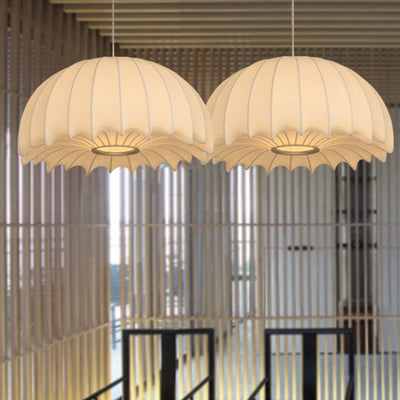 Traditional Japanese Umbrella Shape Artificial Silk Lampshade Iron 1 - Light Chandelier For Dining Room