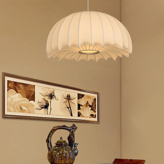 Traditional Japanese Umbrella Shape Artificial Silk Lampshade Iron 1 - Light Chandelier For Dining Room