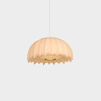 Traditional Japanese Umbrella Shape Artificial Silk Lampshade Iron 1 - Light Chandelier For Dining Room
