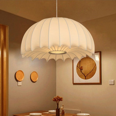 Traditional Japanese Umbrella Shape Artificial Silk Lampshade Iron 1 - Light Chandelier For Dining Room