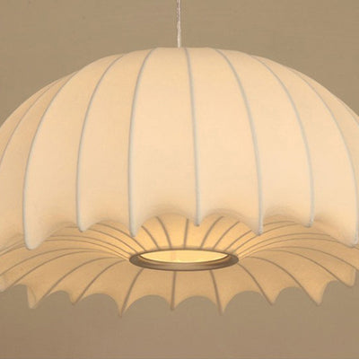 Traditional Japanese Umbrella Shape Artificial Silk Lampshade Iron 1 - Light Chandelier For Dining Room