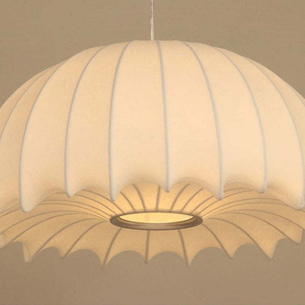 Traditional Japanese Umbrella Shape Artificial Silk Lampshade Iron 1 - Light Chandelier For Dining Room