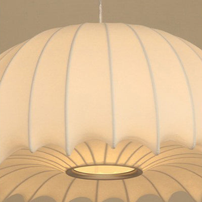 Traditional Japanese Umbrella Shape Artificial Silk Lampshade Iron 1 - Light Chandelier For Dining Room