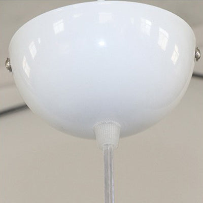 Traditional Japanese Umbrella Shape Artificial Silk Lampshade Iron 1 - Light Chandelier For Dining Room