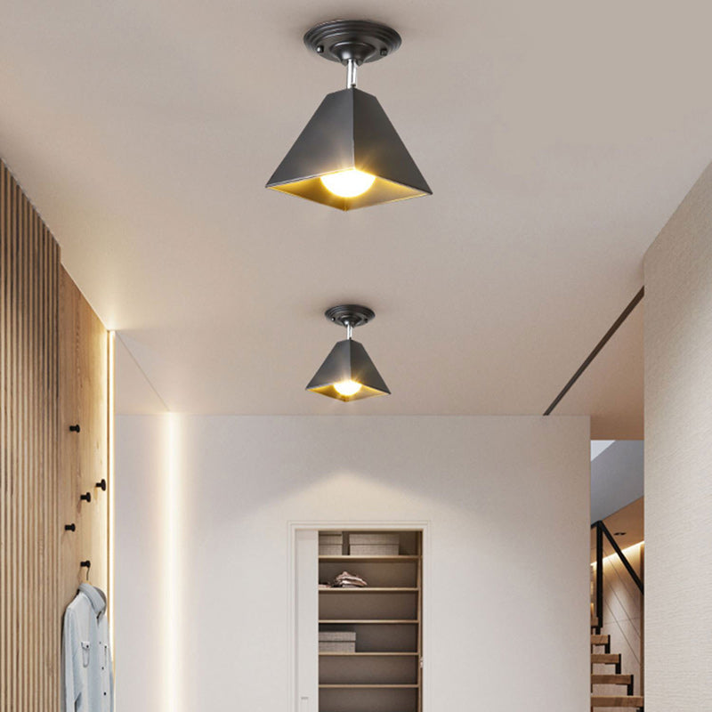 Modernidad y simplicidad Trapezoide Cubo Domo Completo Hierro 1/2/3 - Luz Semiempotrada para Techo para Pasillos 