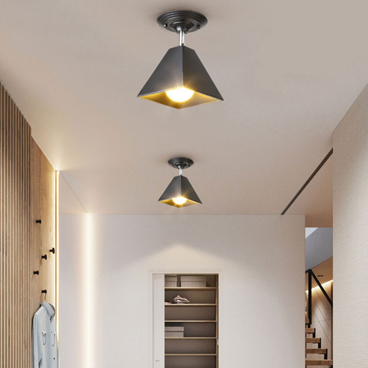 Modernidad y simplicidad Trapezoide Cubo Domo Completo Hierro 1/2/3 - Luz Semiempotrada para Techo para Pasillos 