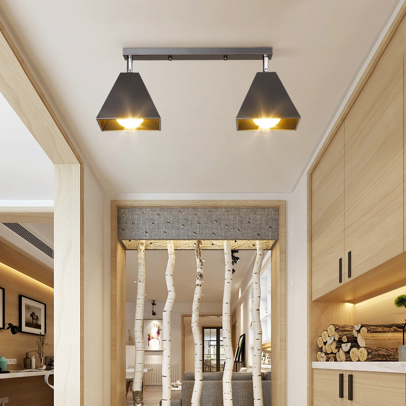 Modernidad y simplicidad Trapezoide Cubo Domo Completo Hierro 1/2/3 - Luz Semiempotrada para Techo para Pasillos 