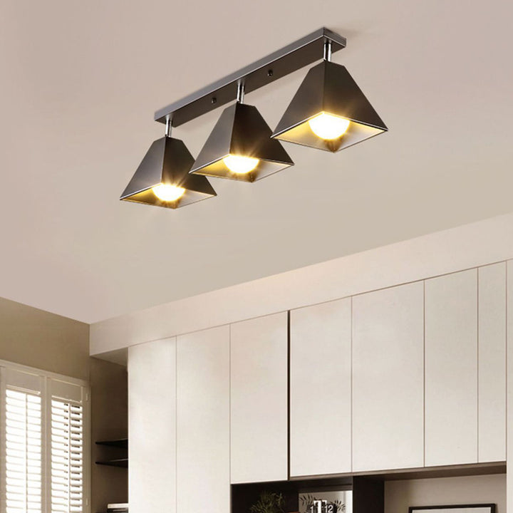 Modernidad y simplicidad Trapezoide Cubo Domo Completo Hierro 1/2/3 - Luz Semiempotrada para Techo para Pasillos 