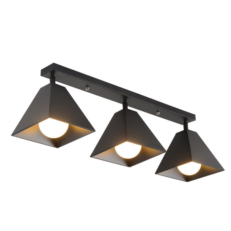 Modern Simplicity Trapezoid Cube Dome Full Iron 1/2/3 - Light Semi-Flush Mount Ceiling Light For Hallways