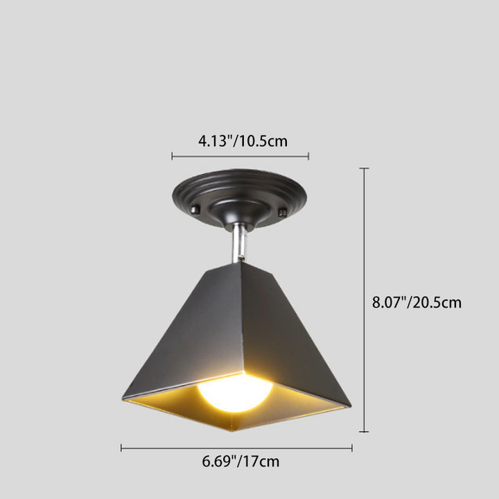 Modernidad y simplicidad Trapezoide Cubo Domo Completo Hierro 1/2/3 - Luz Semiempotrada para Techo para Pasillos 