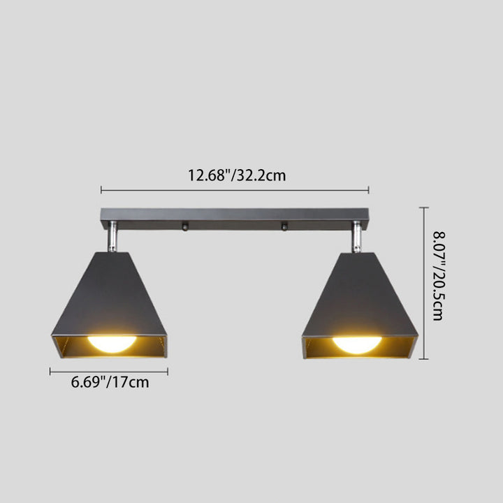 Modernidad y simplicidad Trapezoide Cubo Domo Completo Hierro 1/2/3 - Luz Semiempotrada para Techo para Pasillos 