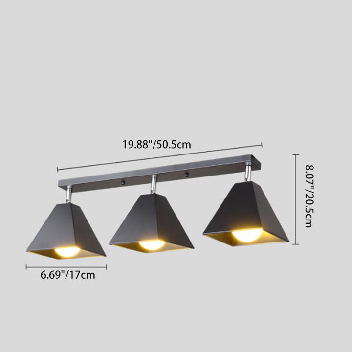 Modernidad y simplicidad Trapezoide Cubo Domo Completo Hierro 1/2/3 - Luz Semiempotrada para Techo para Pasillos 