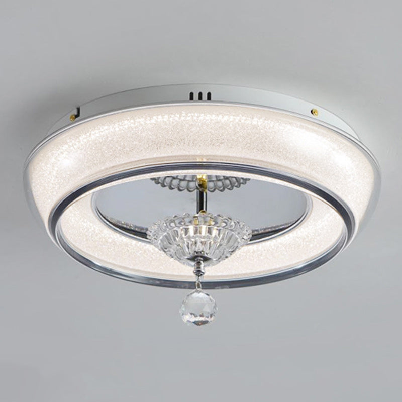 Zeitgenössische nordische runde Acryl-Lampenschirm Kristall-Hardware LED-Deckenleuchte für das Schlafzimmer 