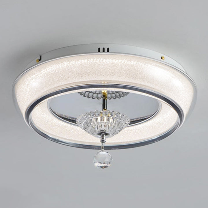 Zeitgenössische nordische runde Acryl-Lampenschirm Kristall-Hardware LED-Deckenleuchte für das Schlafzimmer 