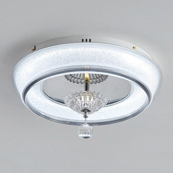 Zeitgenössische nordische runde Acryl-Lampenschirm Kristall-Hardware LED-Deckenleuchte für das Schlafzimmer 