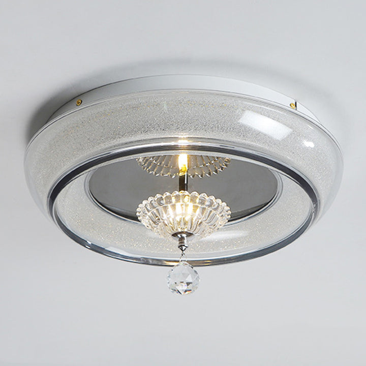 Zeitgenössische nordische runde Acryl-Lampenschirm Kristall-Hardware LED-Deckenleuchte für das Schlafzimmer 