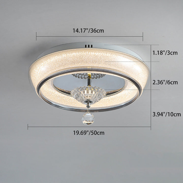Zeitgenössische nordische runde Acryl-Lampenschirm Kristall-Hardware LED-Deckenleuchte für das Schlafzimmer 