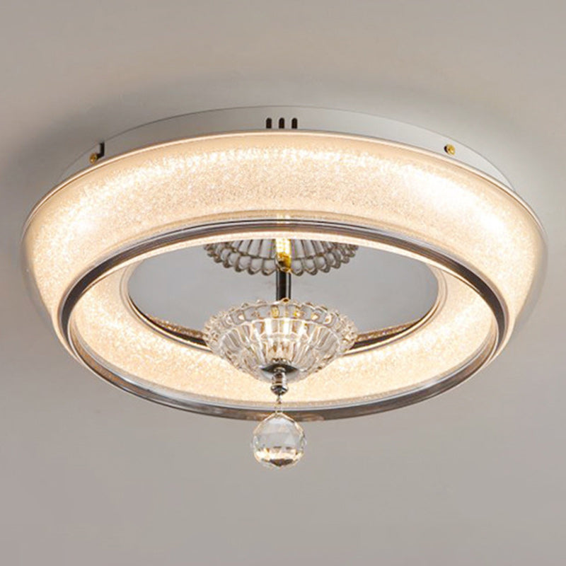 Zeitgenössische nordische runde Acryl-Lampenschirm Kristall-Hardware LED-Deckenleuchte für das Schlafzimmer 