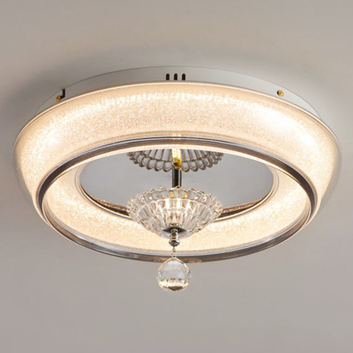 Zeitgenössische nordische runde Acryl-Lampenschirm Kristall-Hardware LED-Deckenleuchte für das Schlafzimmer 